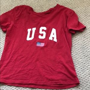brandy melville red USA shirt